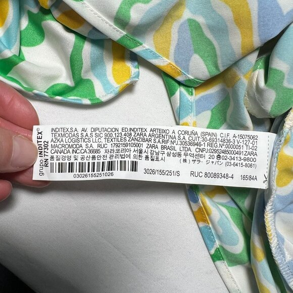 NWT ZARA Geometric Print Halter Maxi Dress Open Back Retro Green Yellow Small - Picture 14 of 16